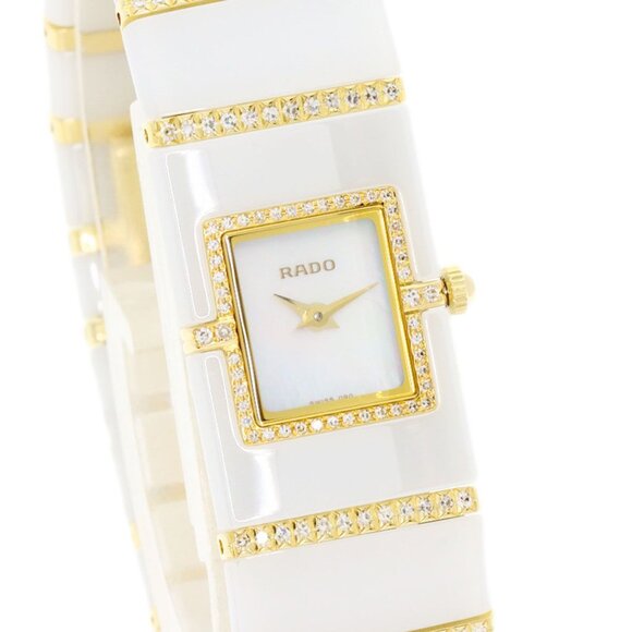 NEW RADO Diastar Women's Quartz Ceramic 18k Gold Diamond Watch Ref. 963.0426.3 - Picture 4 of 4